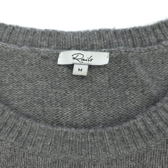 RAILS Virgo Cashmere Wool Sweater Bolted Intarsia Minimal Lounge - Picture 2 of 7